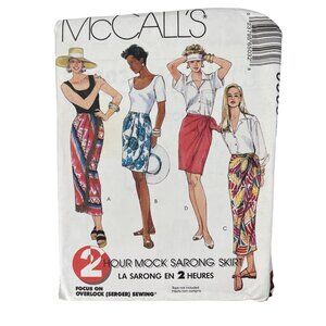 90s McCalls 6503 Misses Mock Sarong Skirt Size Z Large-XL Sewing Pattern UNCUT